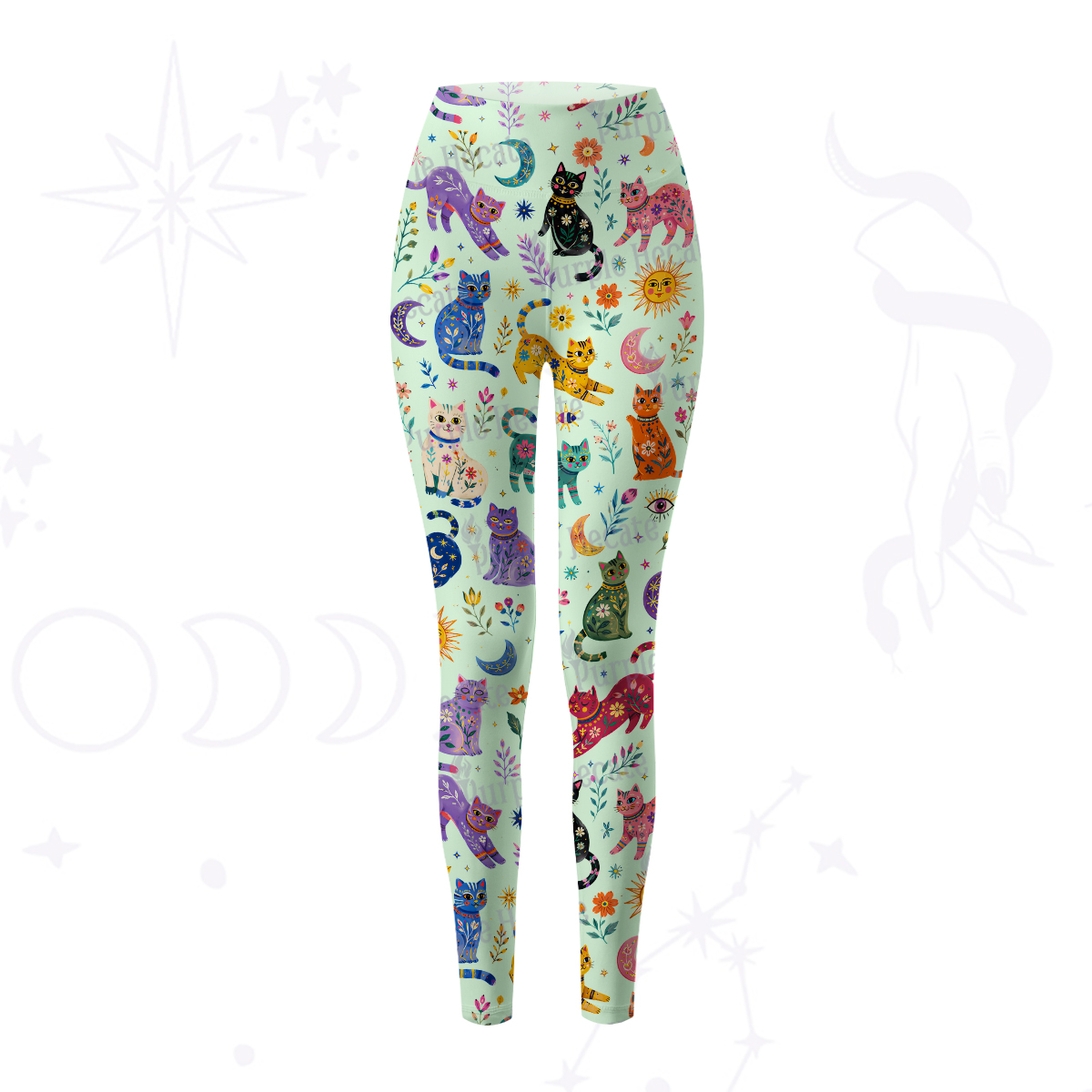 Purplehecate Rainbow Magic Cats Yoga Pants