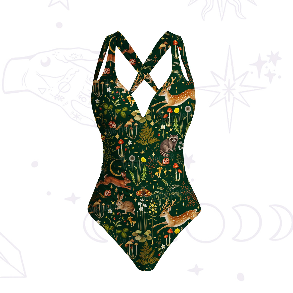 Purplehecate Enchanted Forest Animals One-Piece Swimsuit