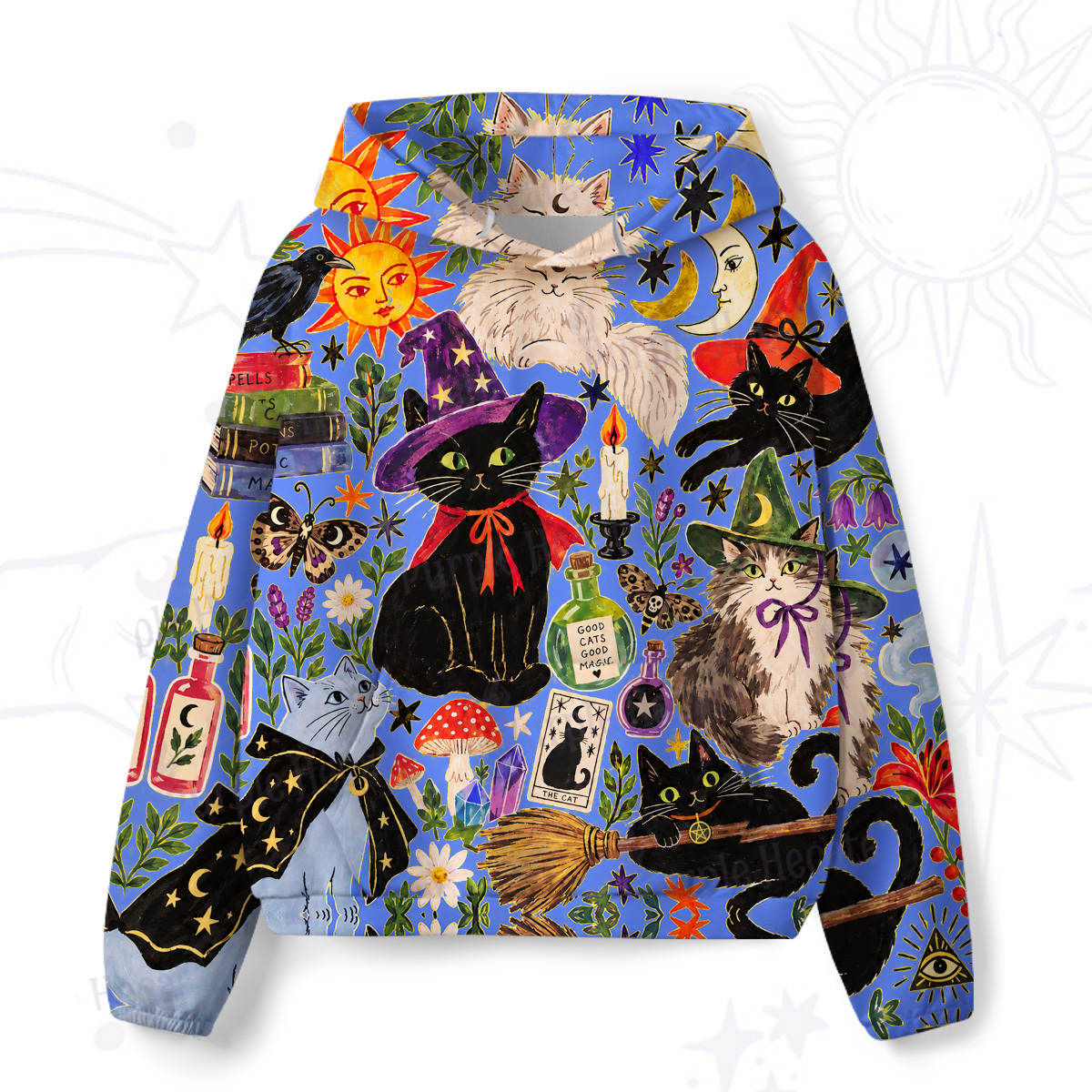 [Copy]Purplehecate Rainbow Magic Cats All-Over Print Hoodie