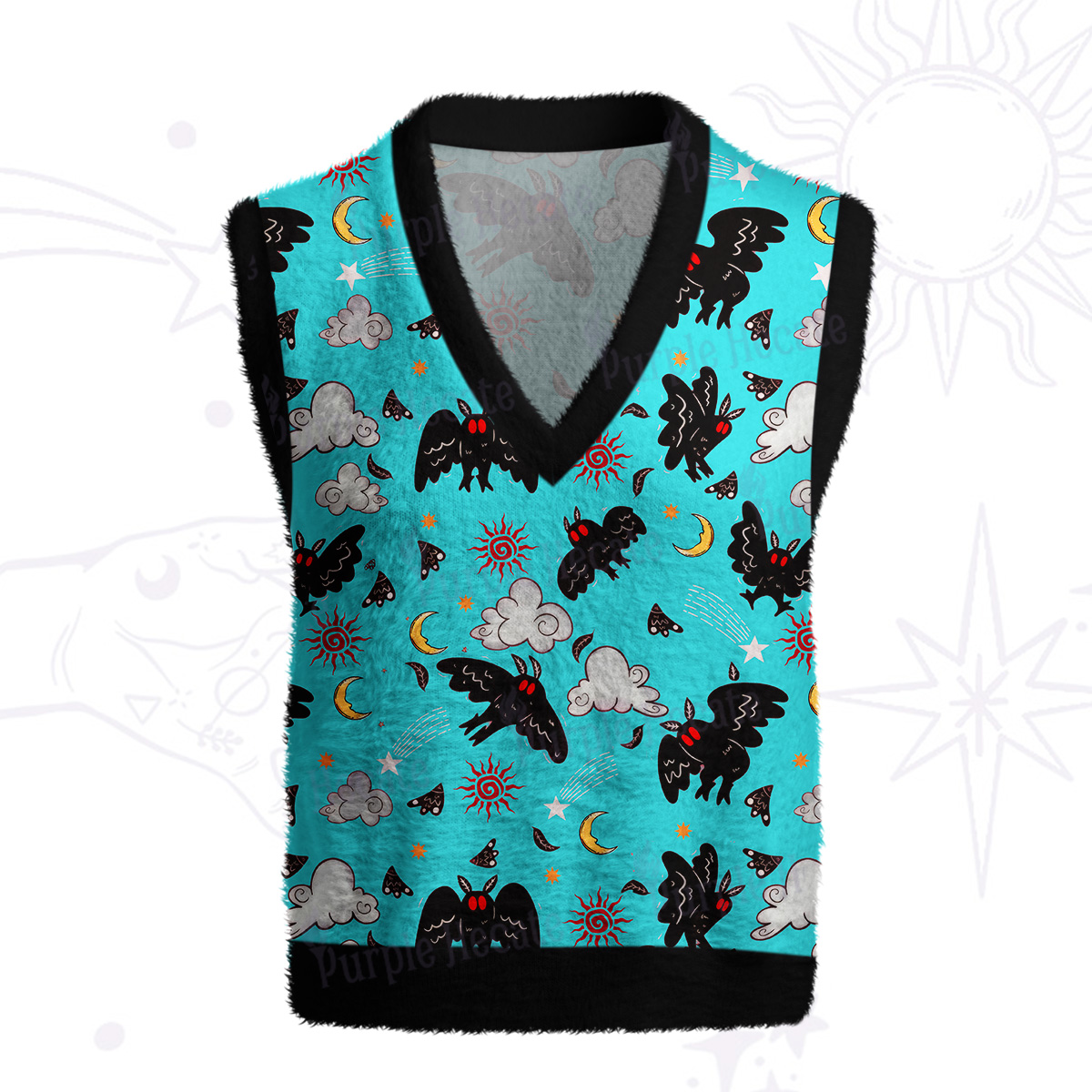 Purplehecate Cryptid Mothman Ugly Sweater Vest