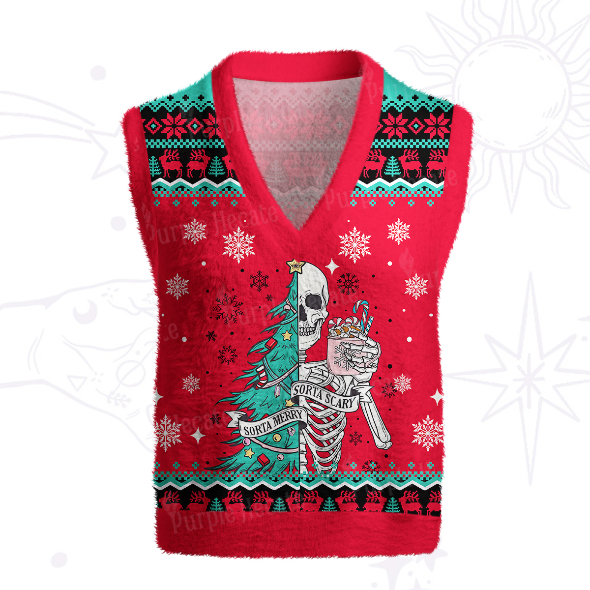 Purplehecate Sorta Merry Sorta Scary Christmas Ugly Sweater Vest