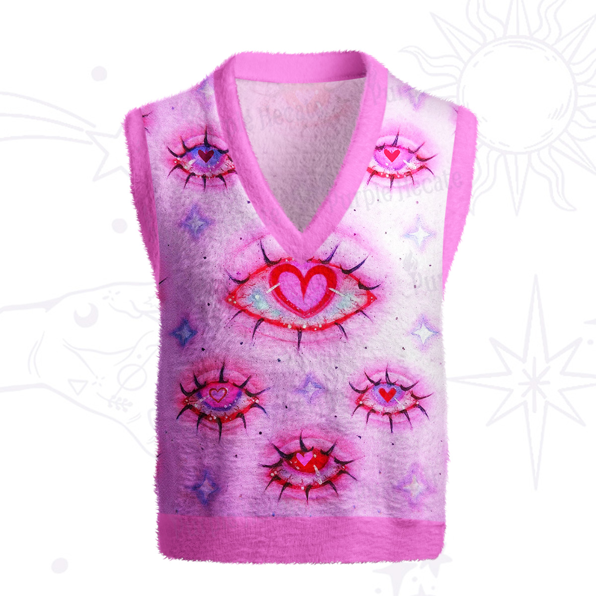 Purplehecate Mystic Love-Eye Ugly Sweater Vest