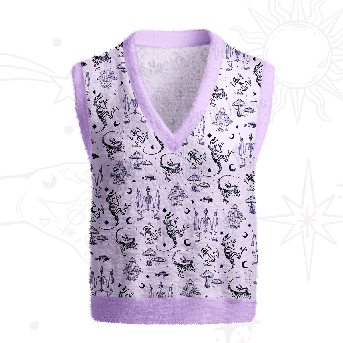 Purplehecate Prehistoric Fantasy Ugly Sweater Vest
