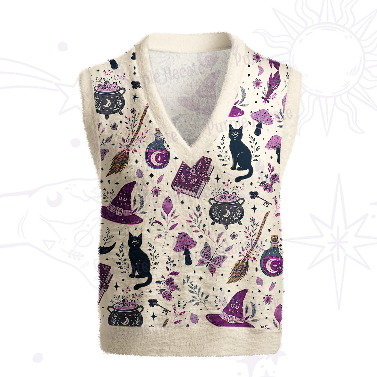 Purplehecate Witchcraft Spellbook Ugly Sweater Vest