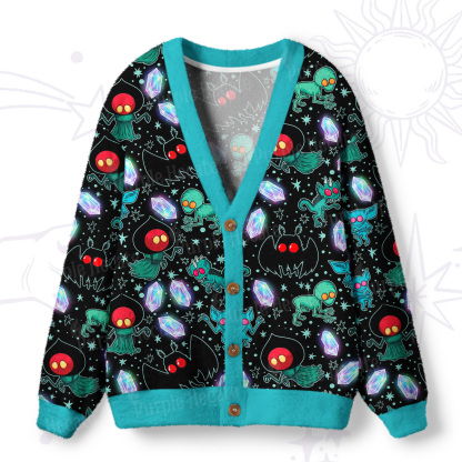 Purplehecate Dark Galaxy Creepy Mothman Ugly Cardigan Sweaters