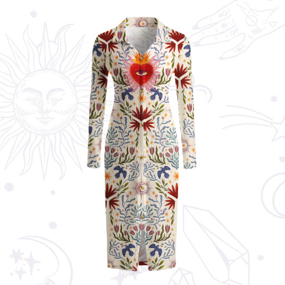 Purplehecate Sacred Flame Heart Ribbed Knit Dress