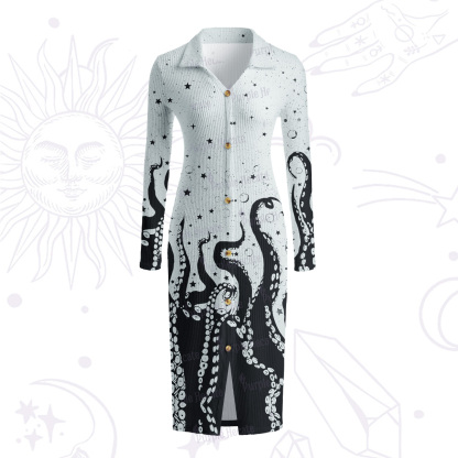 Purplehecate Tentacles of the Deep Ribbed Knit Dress