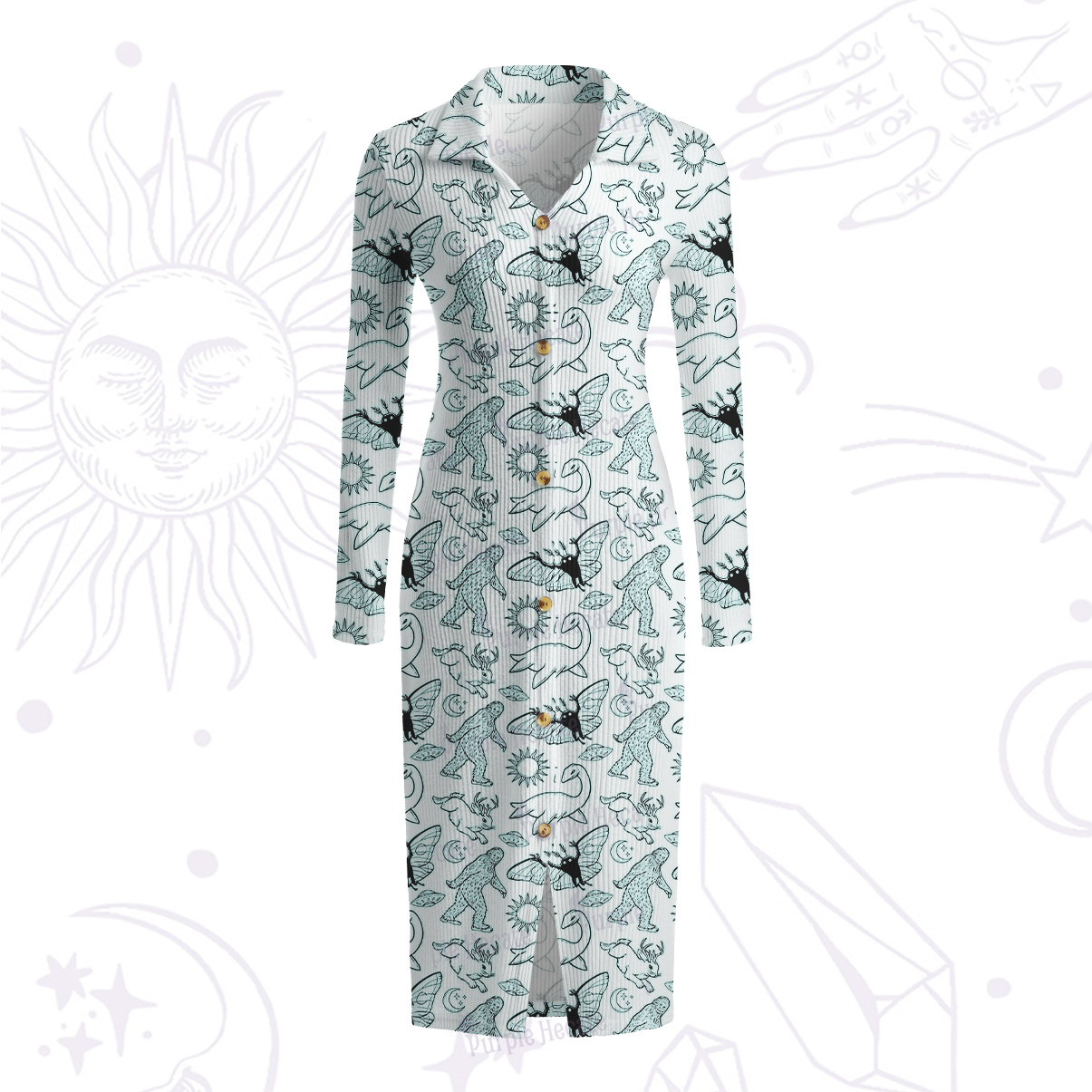 Purplehecate Cryptid Ribbed Knit Dress
