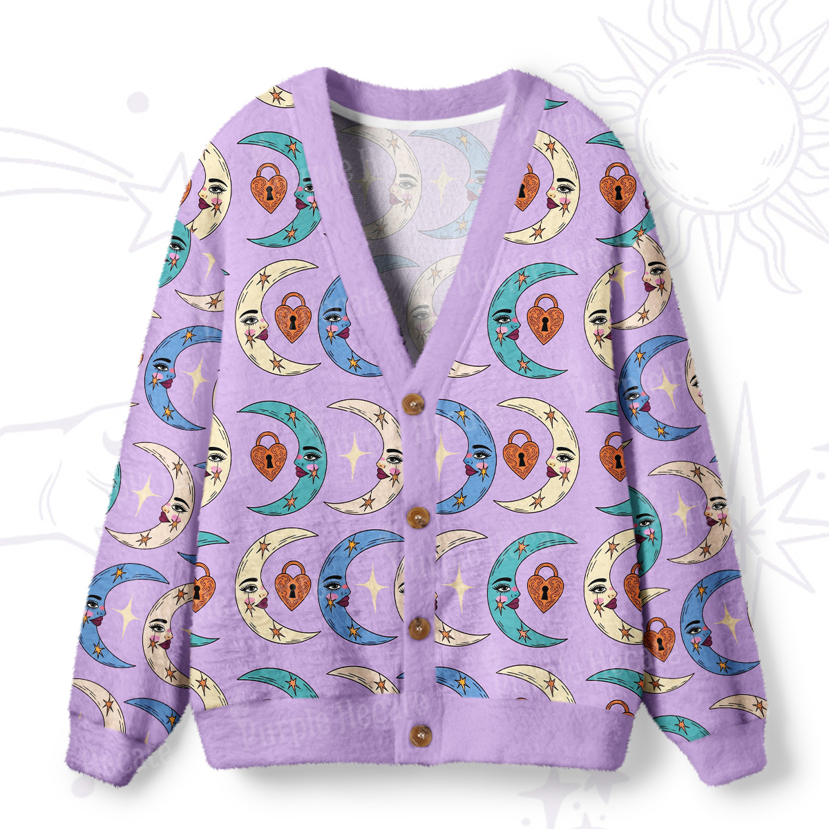 Purplehecate Lunar Secrets Ugly Cardigan Sweaters