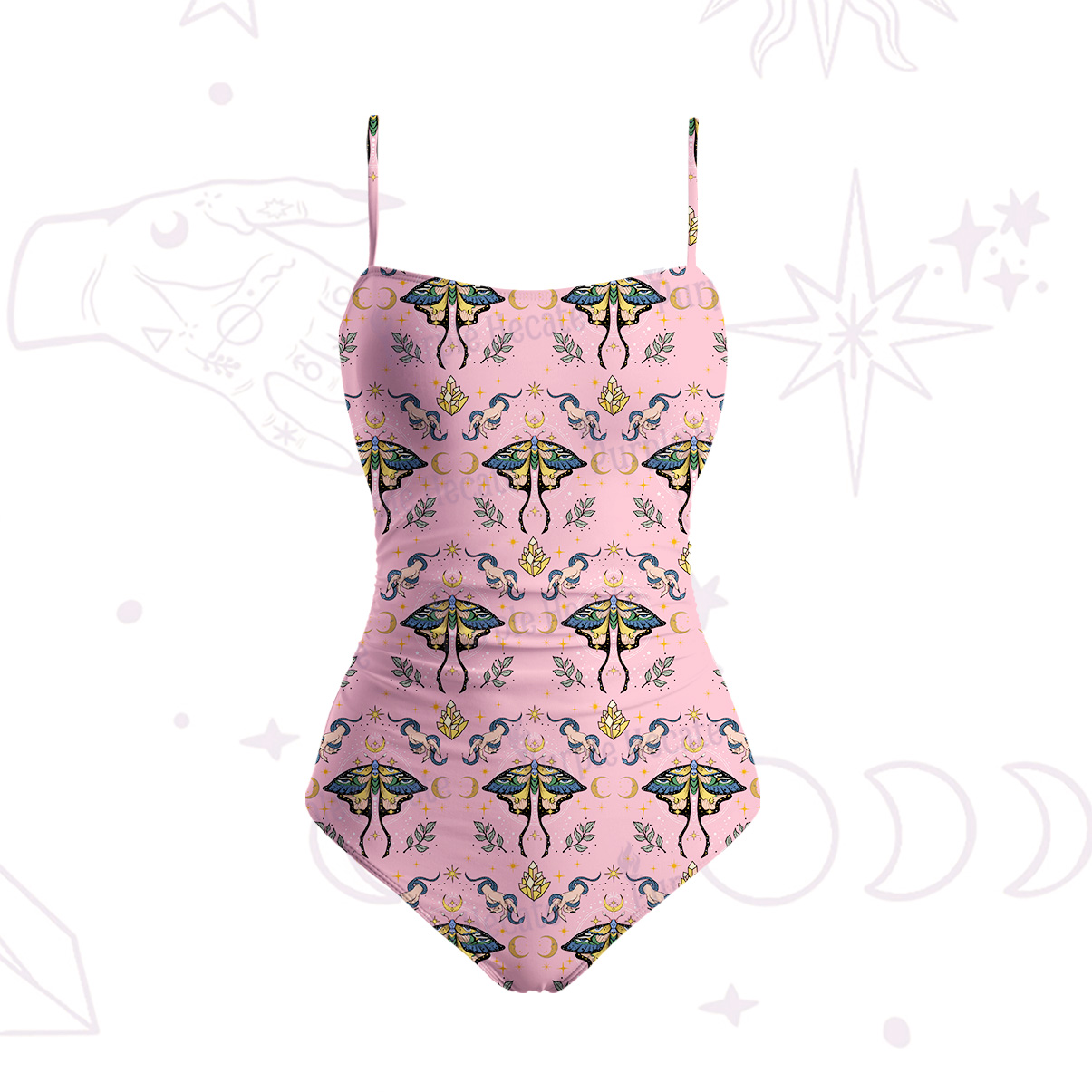 Purplehecate Mystical Moth Slim-Strap Swimsuit