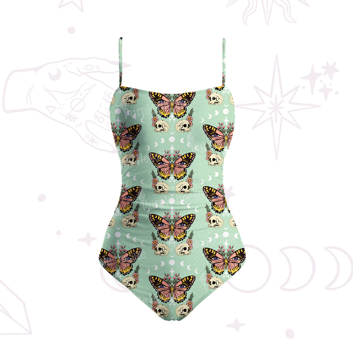 Purplehecate The Endings Won't End You Slim-Strap Swimsuit