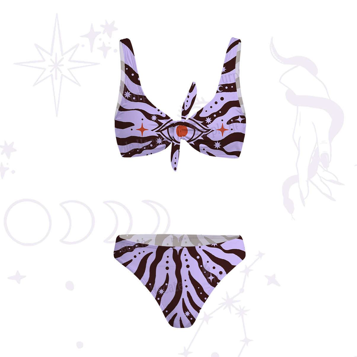 Purplehecate Green Vision Illusion Versa-Tie Two-Piece Swimsuit