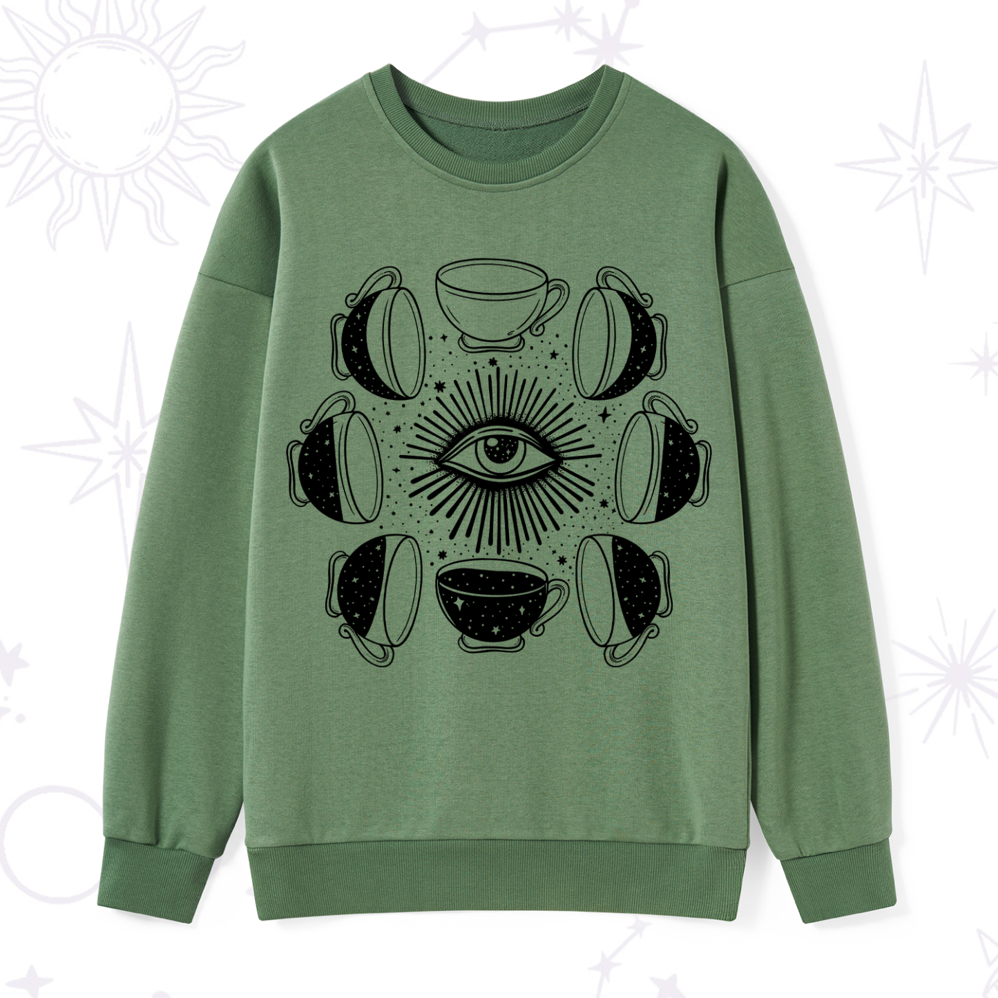 Purplehecate Moon Phase Coffee Sweatshirt