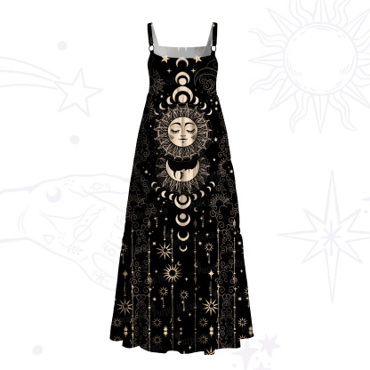 Purplehecate Lunar Eclipse Wide Straps Maxi Dress