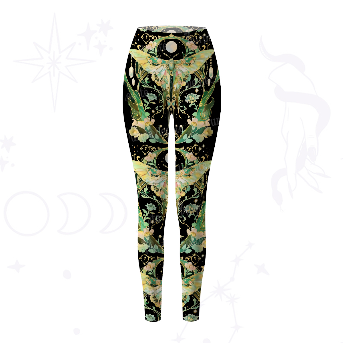 Purplehecate Moon Moth Rave Yoga Pants
