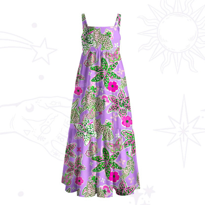 Purplehecate Mystic Wild Bloom Jungle Wide Straps Maxi Dress