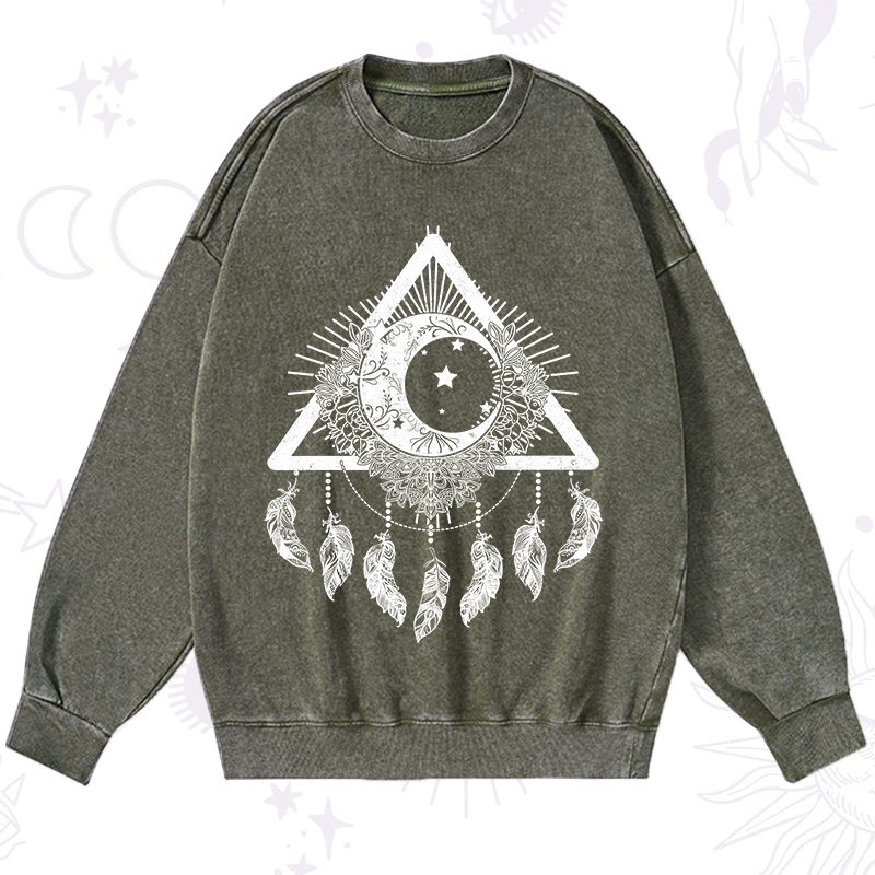 Purplehecate Starry Moon Dreamcatcher Washed Sweatshirt