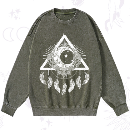 Purplehecate Starry Moon Dreamcatcher Washed Sweatshirt