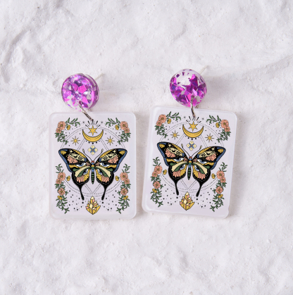 Purplehecate I Am Opening Acrylic Earrings