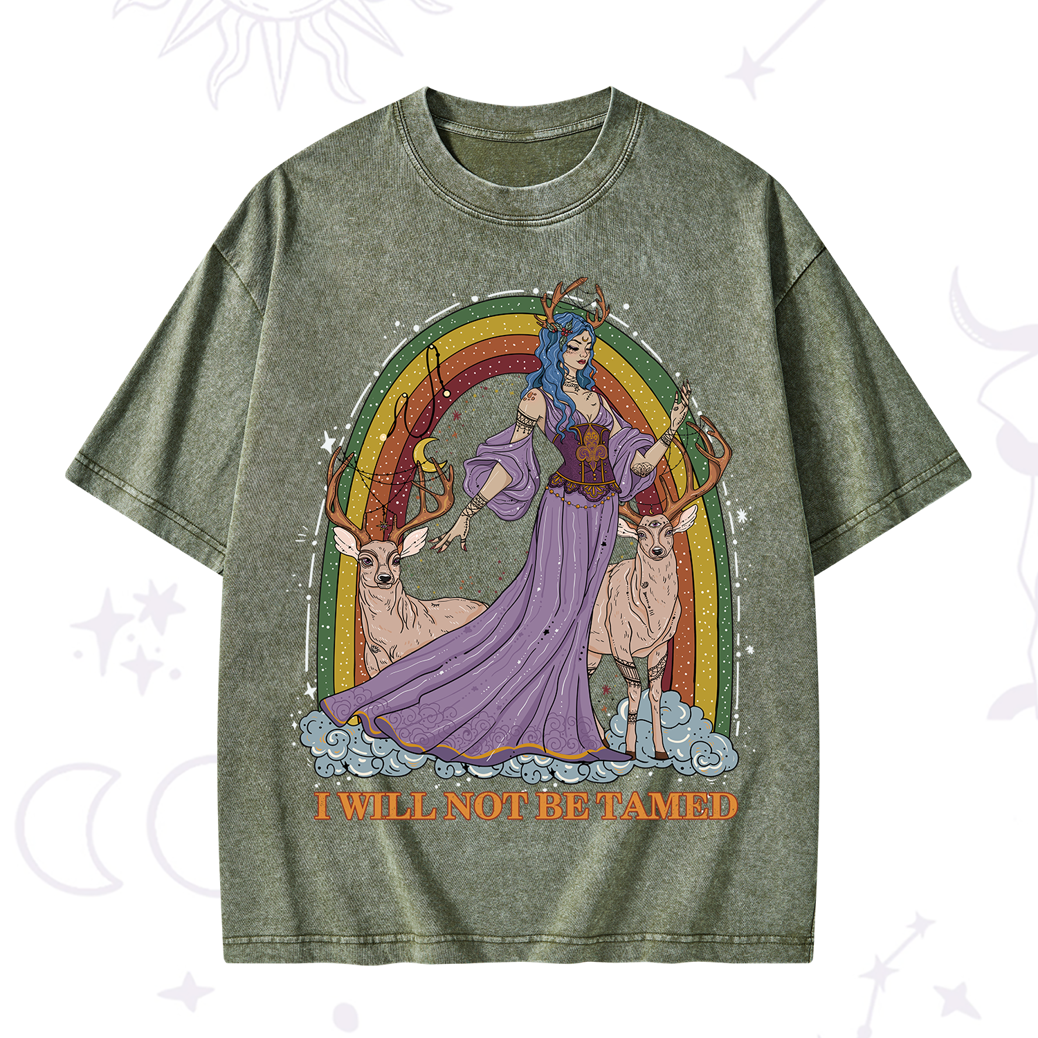 Purplehecate I Will No Be Tamed Washed T-Shirt