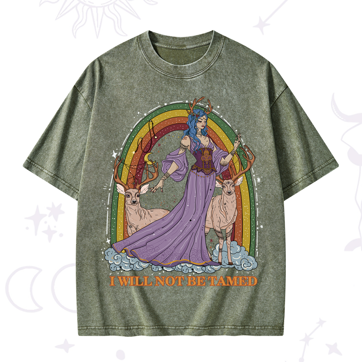 Purplehecate I Will No Be Tamed Washed T-Shirt