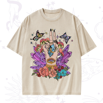 Purplehecate Mystic Crystal Divination Washed T-Shirt