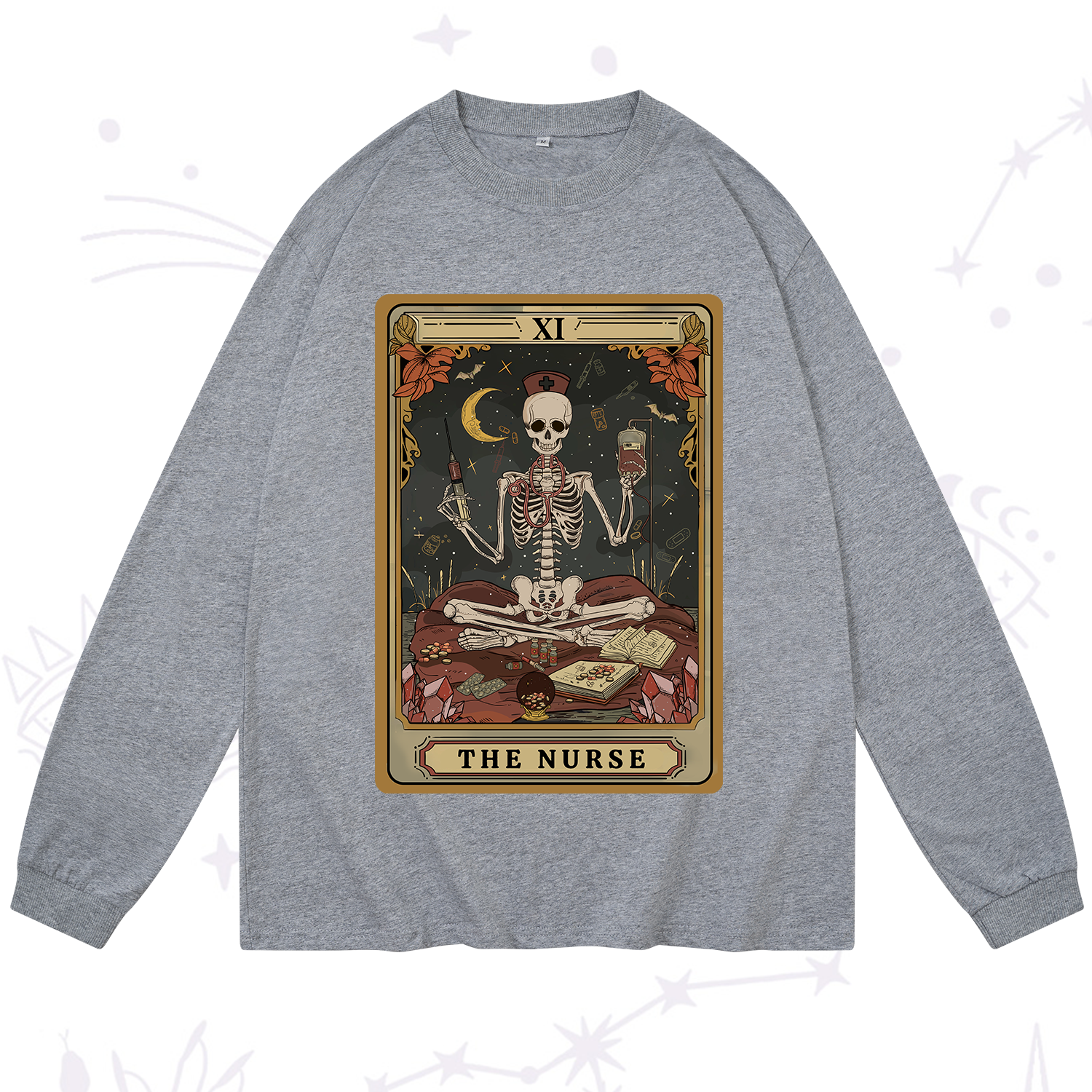 Purplehecate The Nurse Tarot Long Sleeve T-Shirt