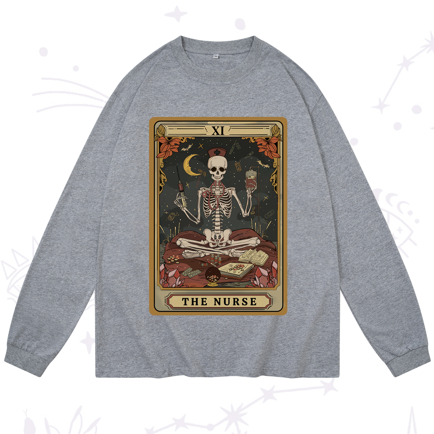 Purplehecate The Nurse Tarot Long Sleeve T-Shirt