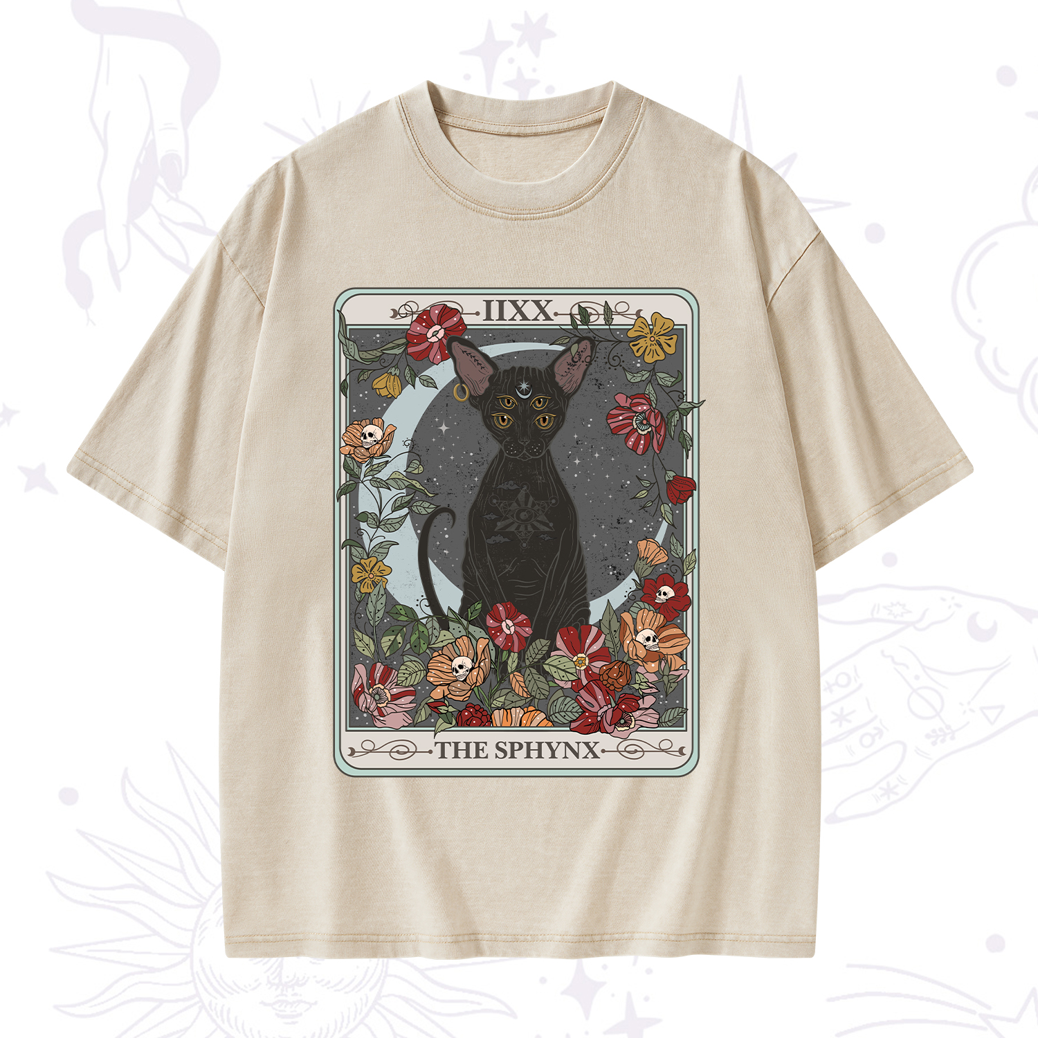 Purplehecate The Sphynx Tarot Washed T-Shirt