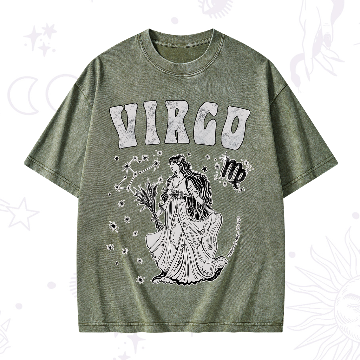 Purplehecate Virgo Starshine Zodiac Washed T-Shirt