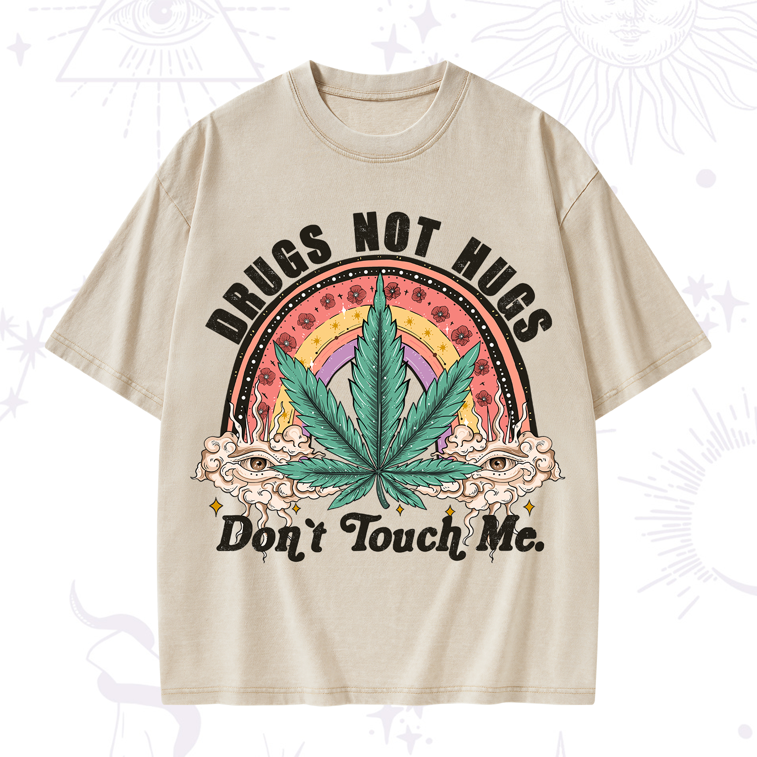 Purplehecate Drugs Not Hugs Washed T-Shirt
