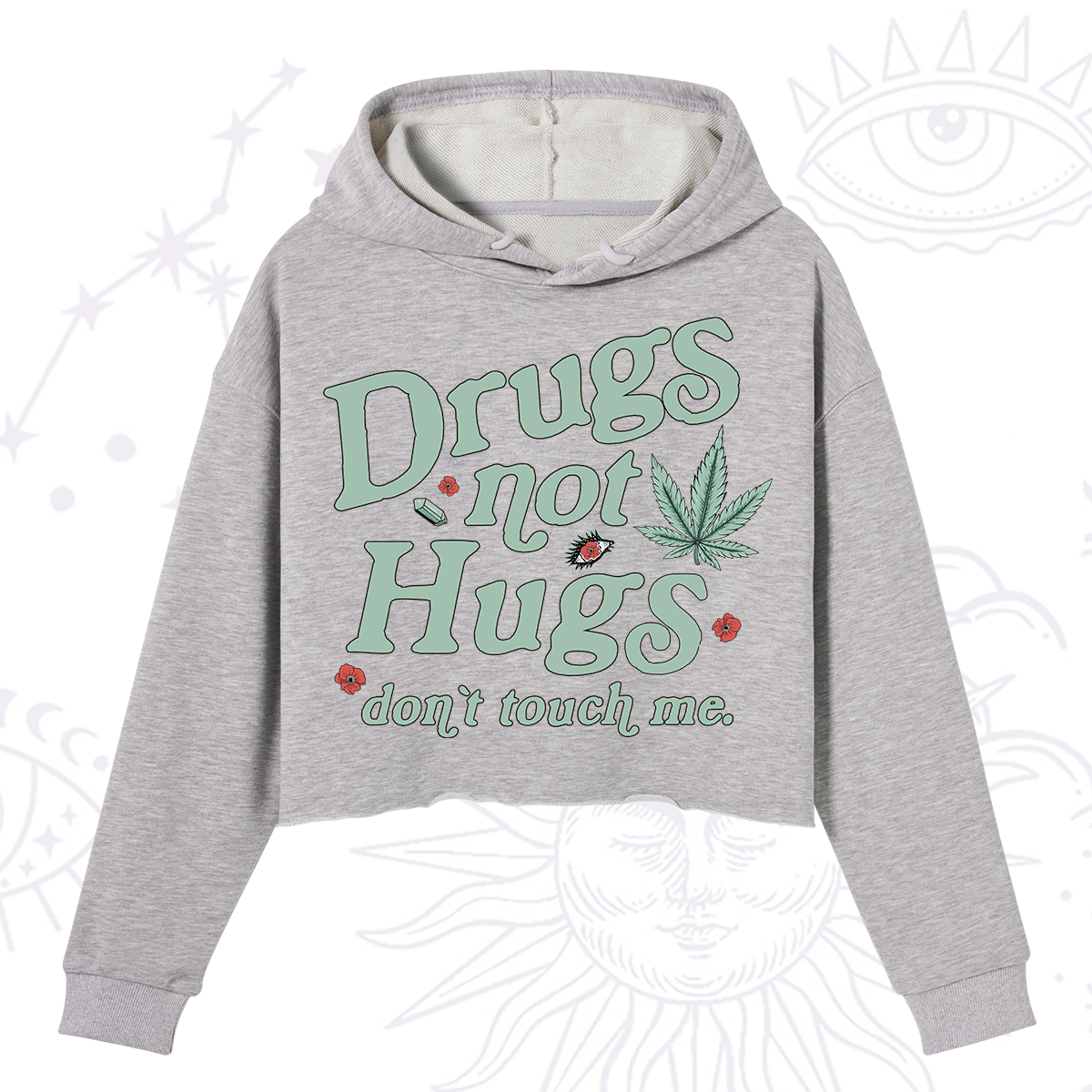 Purplehecate Sarcastic Weed Crop Hoodie
