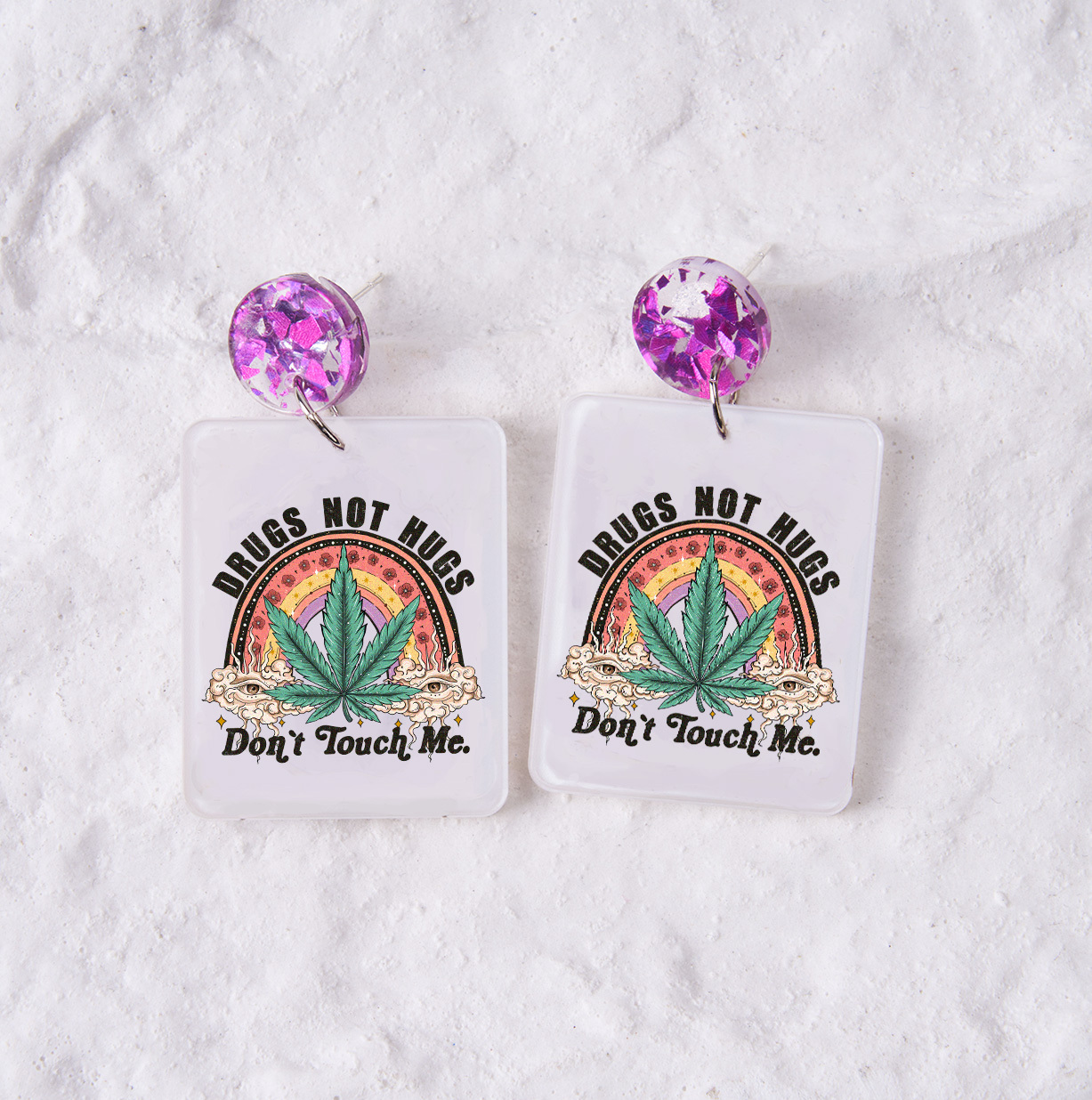 Magic Purplehecate Celestial Cat Acrylic Earrings
