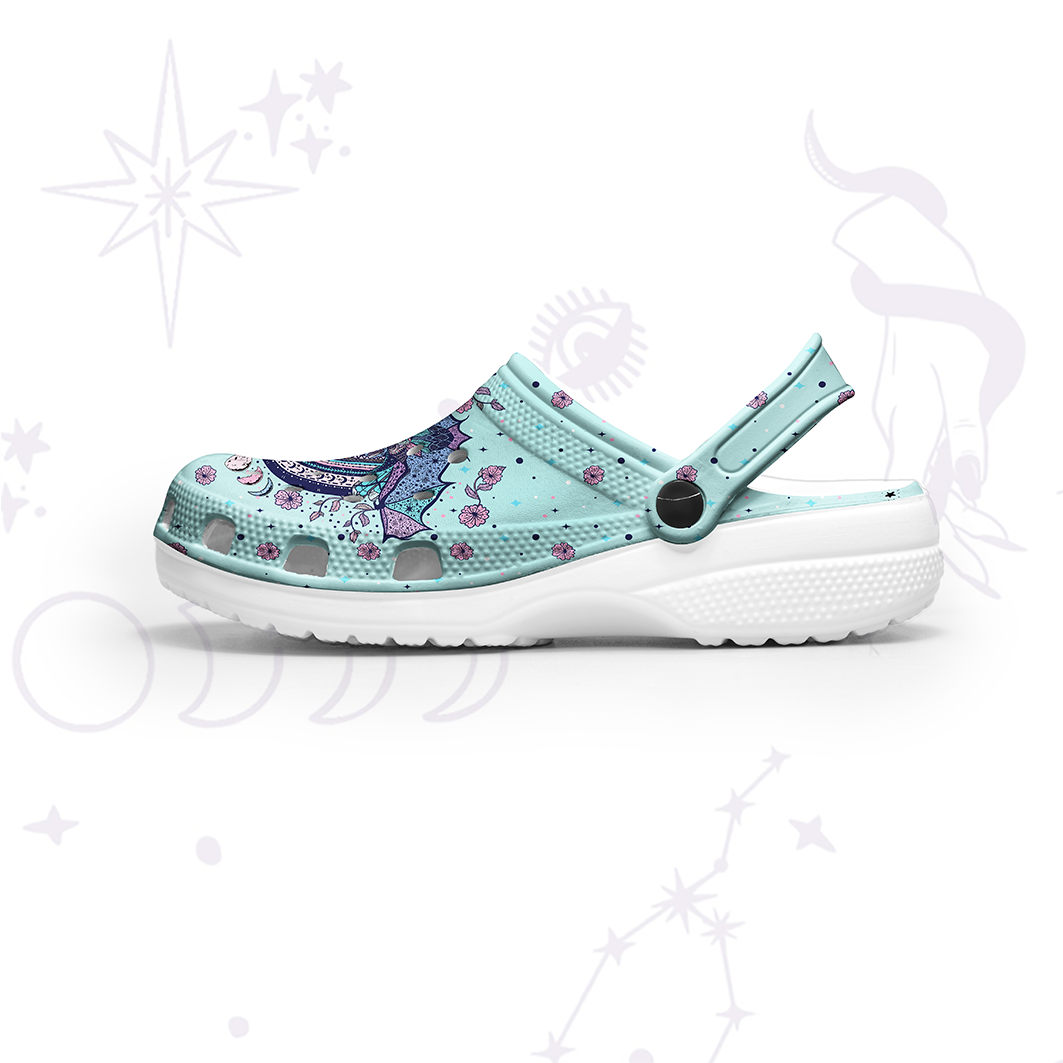 Purplehecate Moon Phase Bat Rubber Clogs