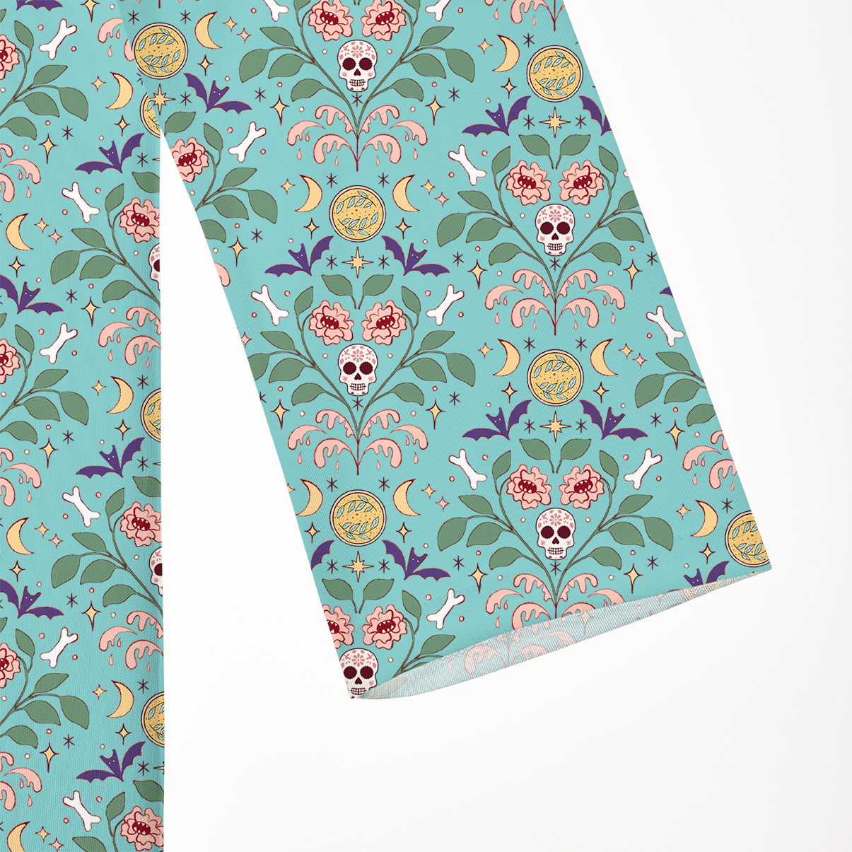 Purplehecate Gothic Floral Skeleton Beachwear Cover-Up Dress