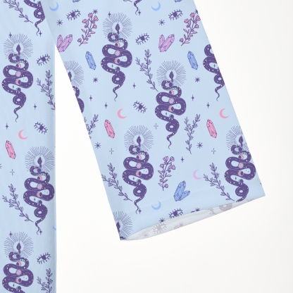 Purplehecate Snake And Moon Phase Comfort Beachwear Cover-Up Dress