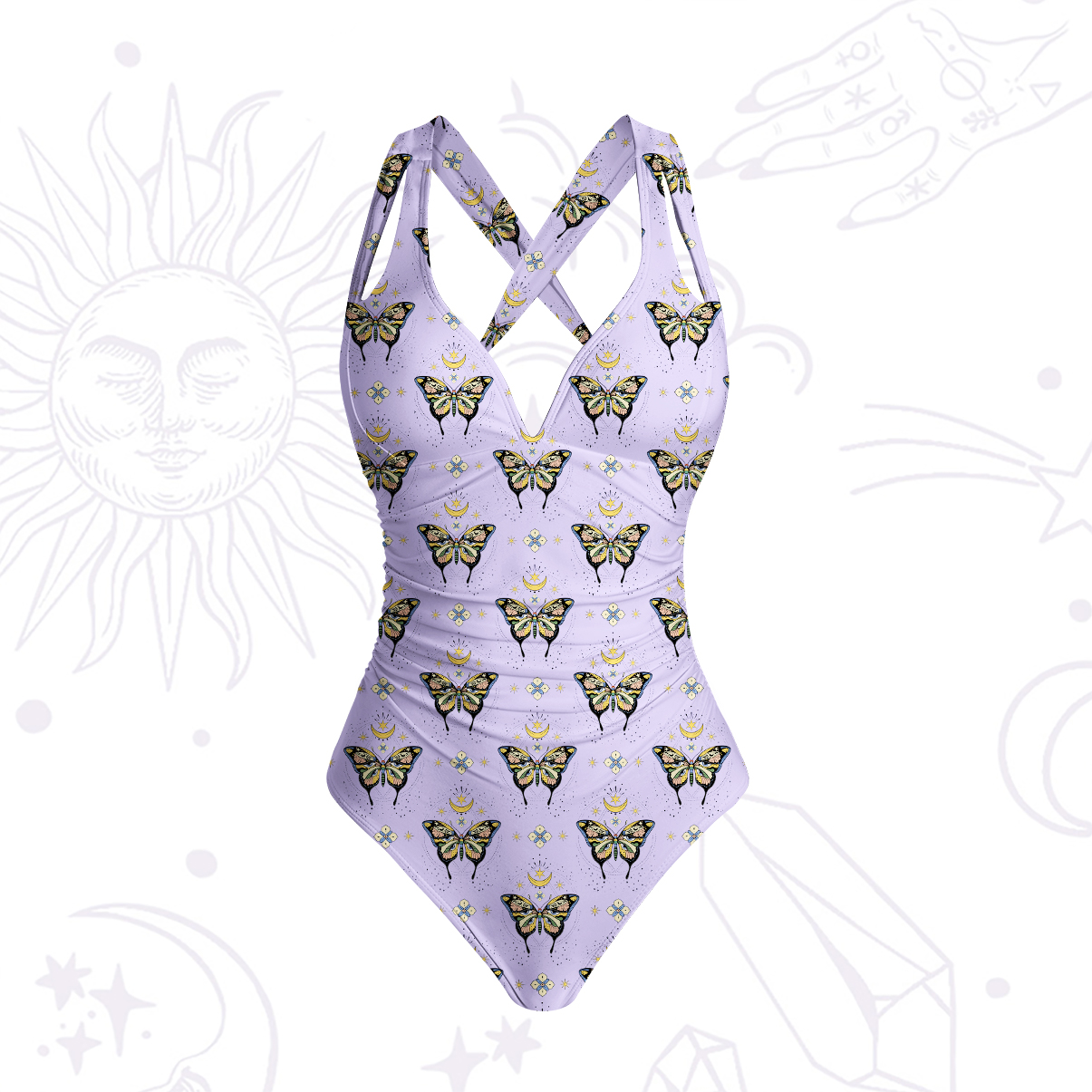 Purplehecate I Am Opening One-Piece Swimsuit