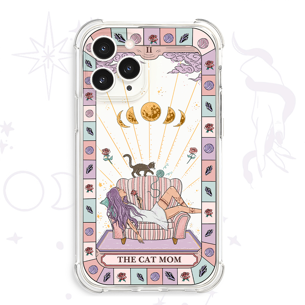Purplehecate The Cat Mom Tarot Clear Phone Case