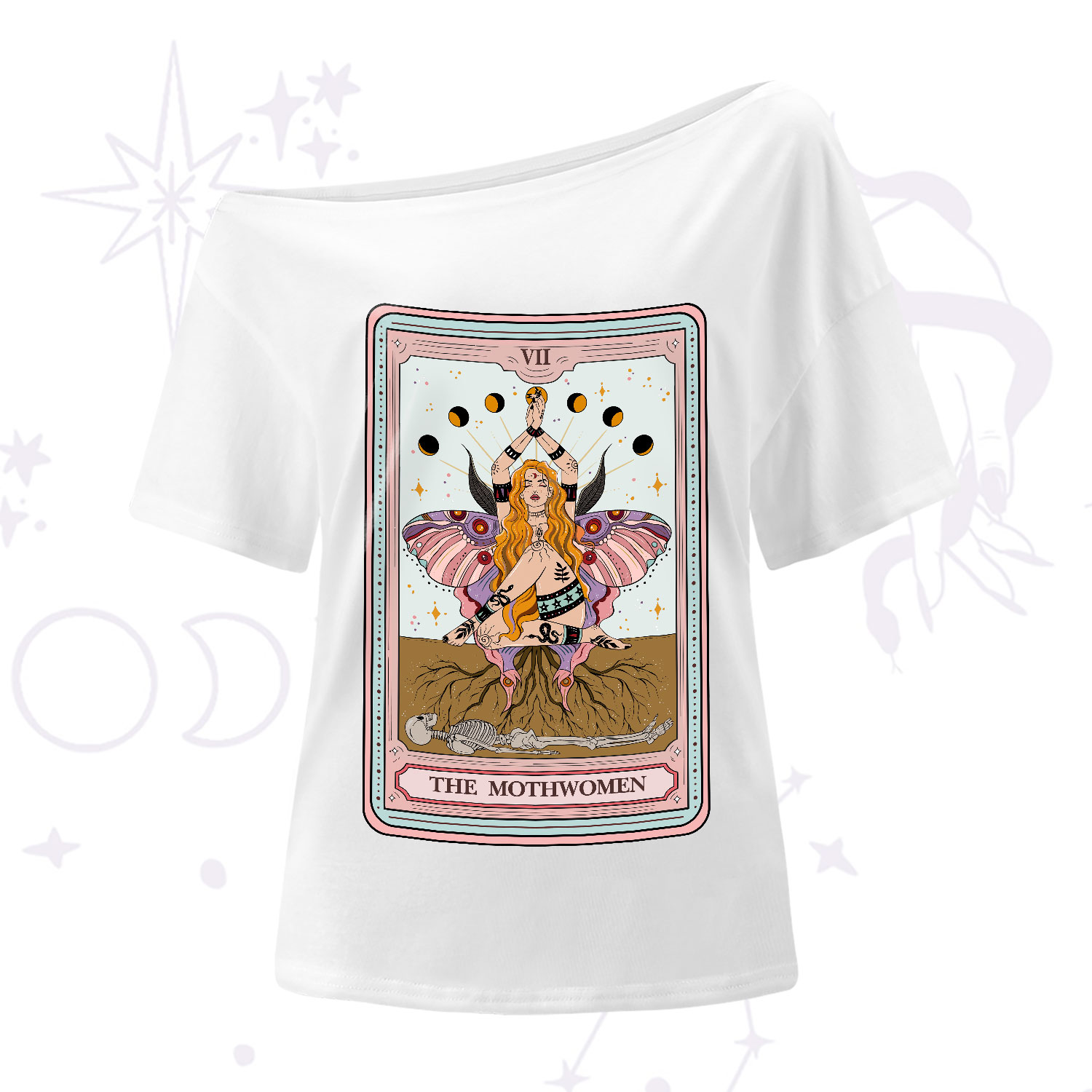 Purplehecate The Mothwomen Tarot One-Shoulder T-Shirt