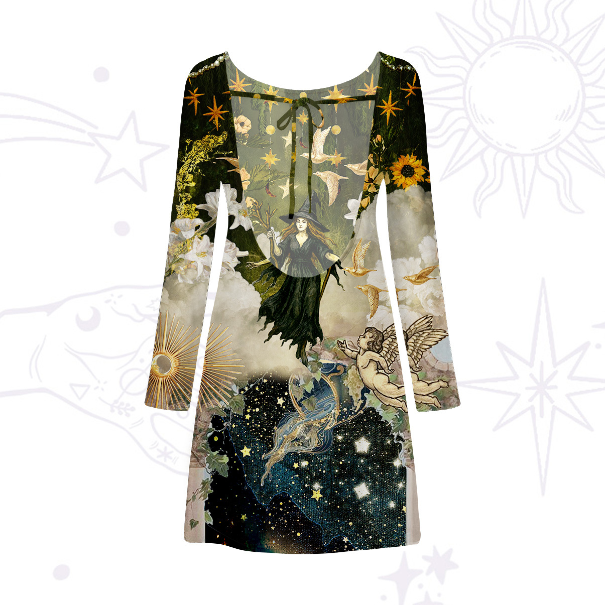 Purplehecate Garden of the Celestial Witch Beachwear Cover-Up Dress