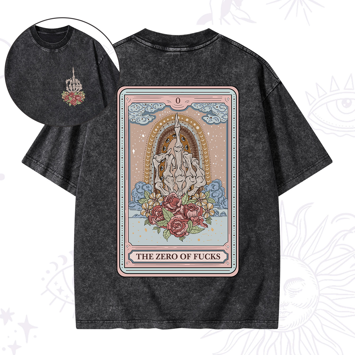 Purplehecate The Zero Of Fucks Tarot Washed T-Shirt
