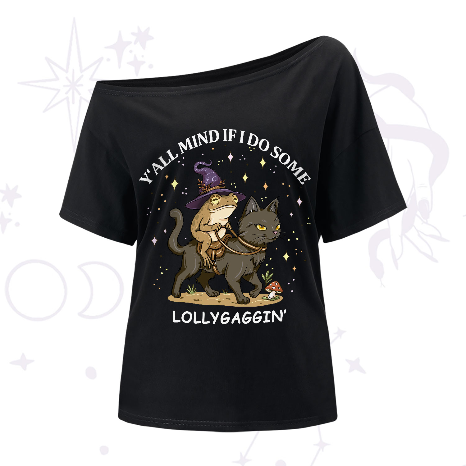 Purplehecate Y'all Mind If I Do Some Lollygaggin' One-Shoulder T-Shirt