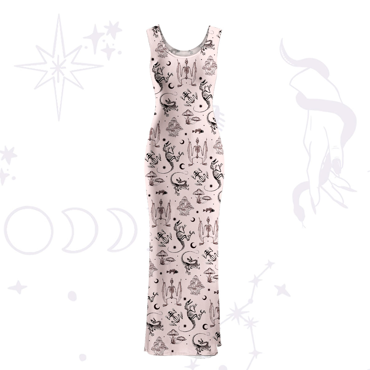 Purplehecate Prehistoric Fantasy Maxi Tank Beachwear Dress
