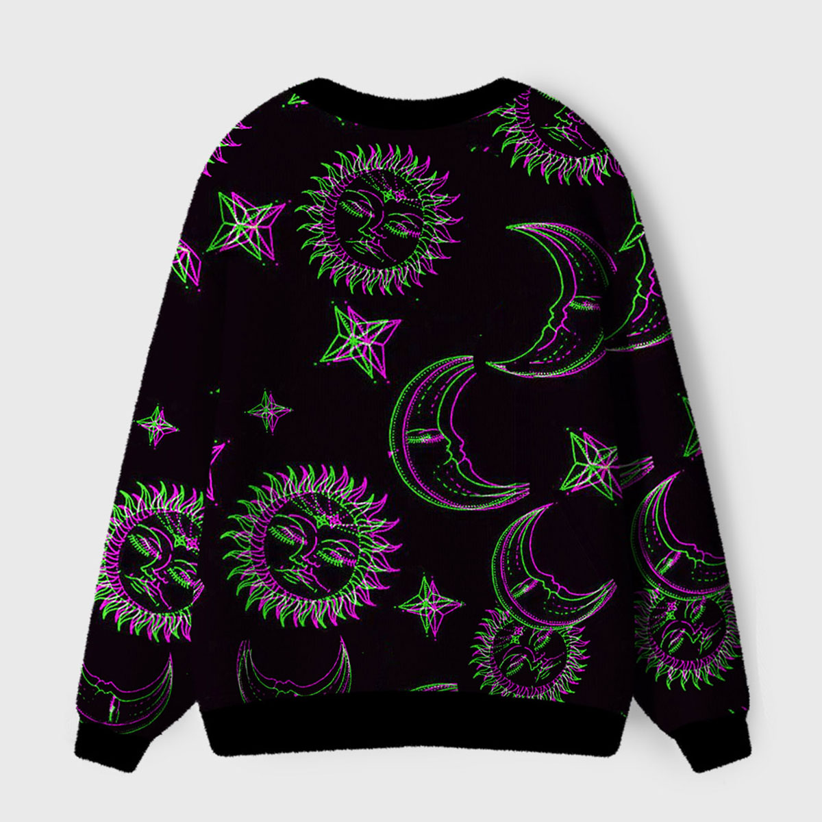Purplehecate Neon Moon Magic Ugly Cardigan Sweaters