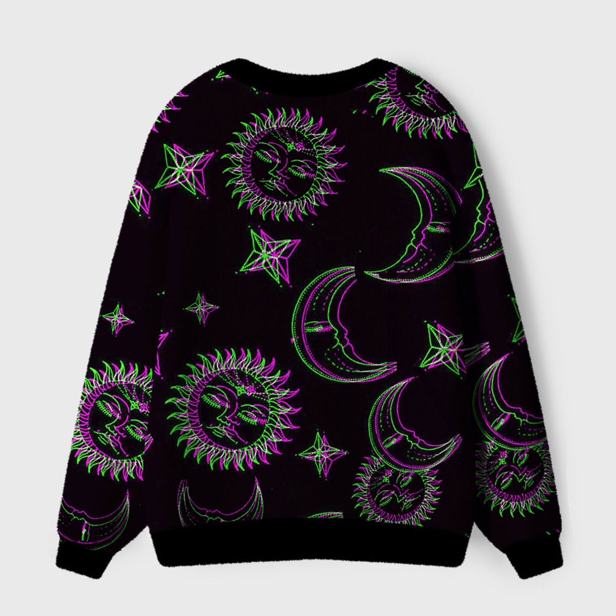 Purplehecate Neon Moon Magic Ugly Cardigan Sweaters