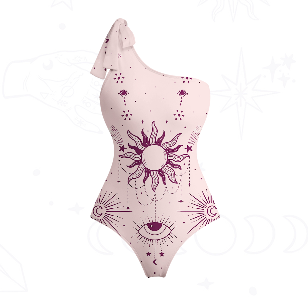 Purplehecate Solar Oracle One-Shoulder One-Piece Swimsuit