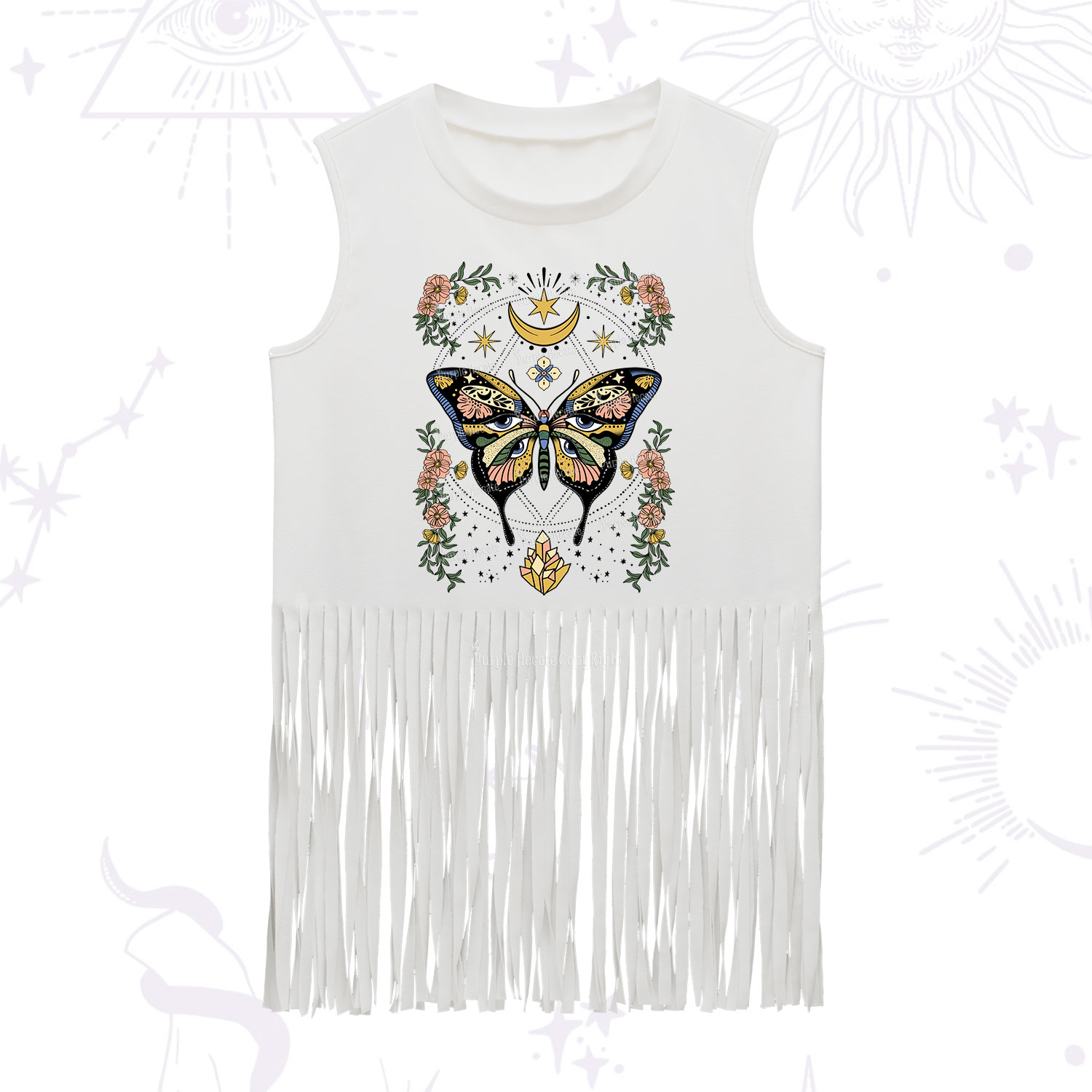 Purplehecate I Am Opening Fringe Tank Top