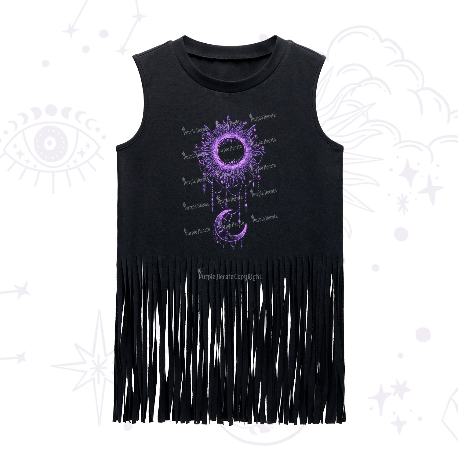 Purplehecate Radiance Of Sun And Moon Fringe Tank Top