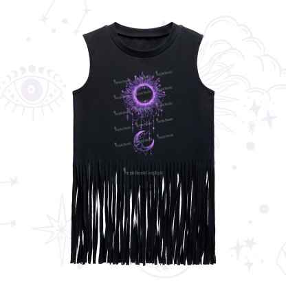 Purplehecate Radiance Of Sun And Moon Fringe Tank Top