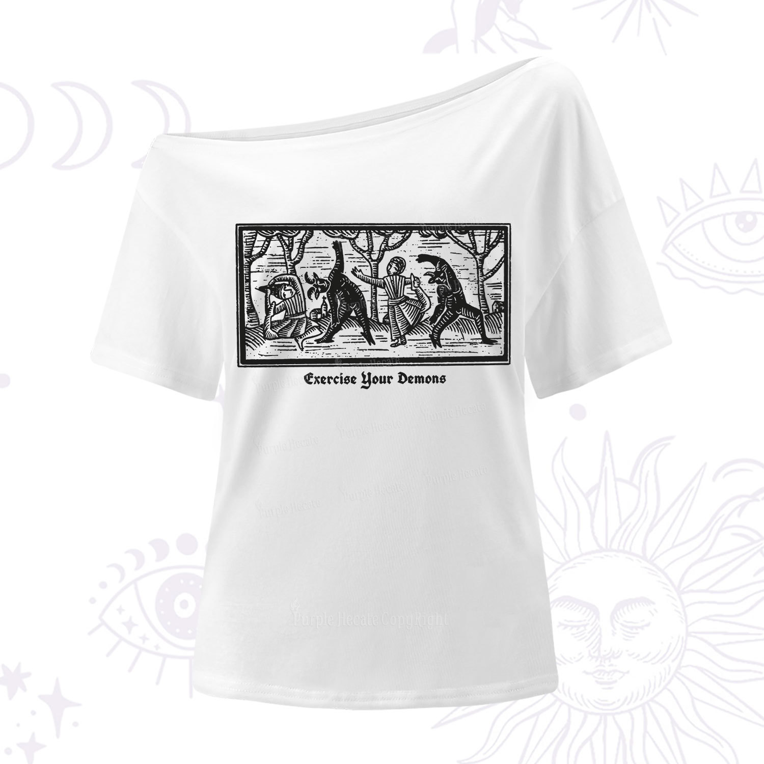 Purplehecate Exercise Your Demons One Shoulder T-Shirt